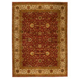 Hand Knotted Wool Oriental Area Rug in Red And Cream