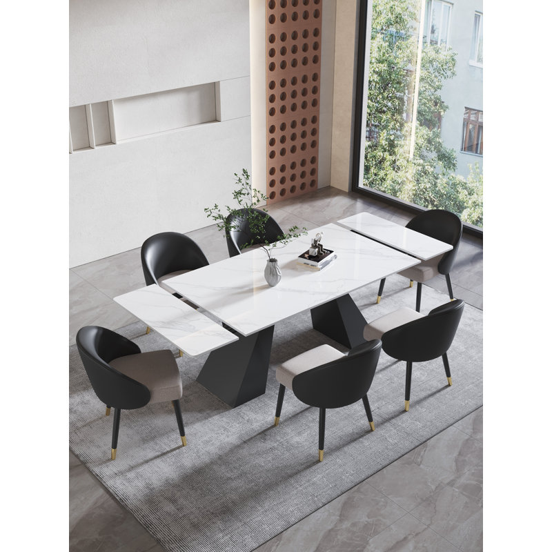 62.9" To 94.4" Modern Rectangular Extendable Dining Table For 6 to 10
