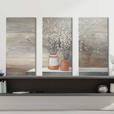 " Cotton Willow Still Life I " 3 - Pieces
