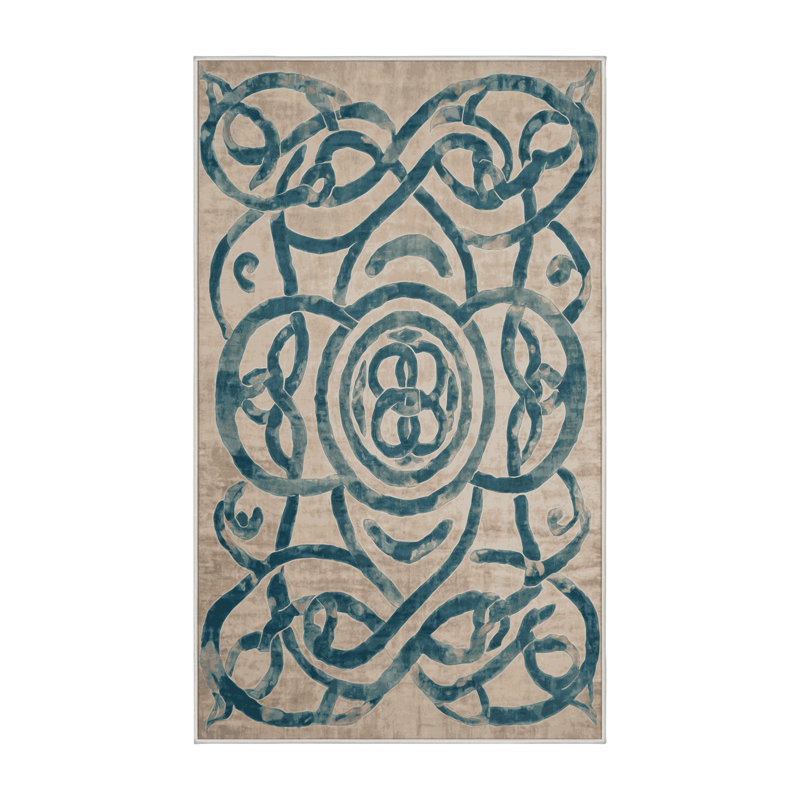 Machine Washable Beige Area Rug, Runner 2' x 5'