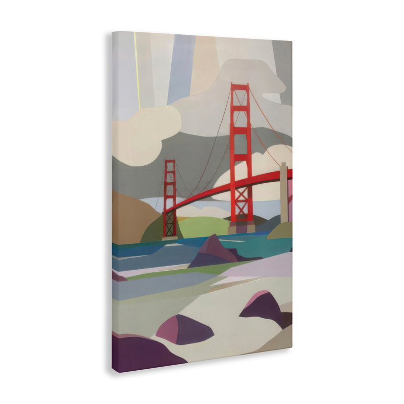 Toile d'architecture Golden Gate Bridge, conception par Melba Browne, H 36 po x l 24 po