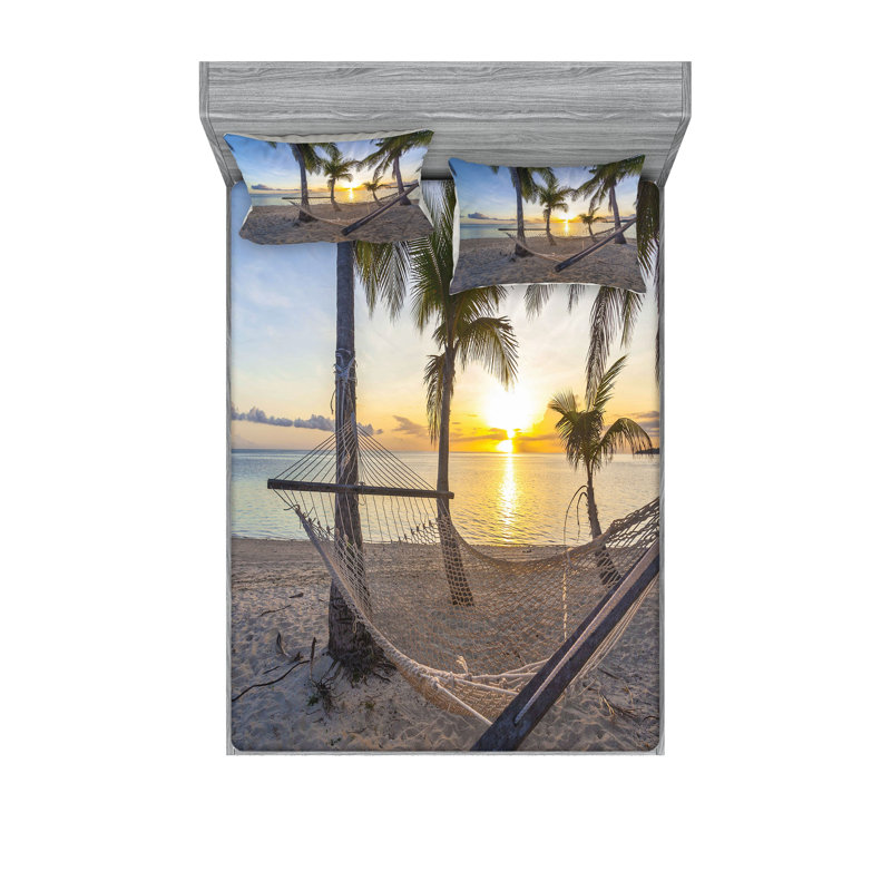 Multicolore drap-housse et coussin décoratif Ambesonne, Ensemble de draps pour très grand lit californien