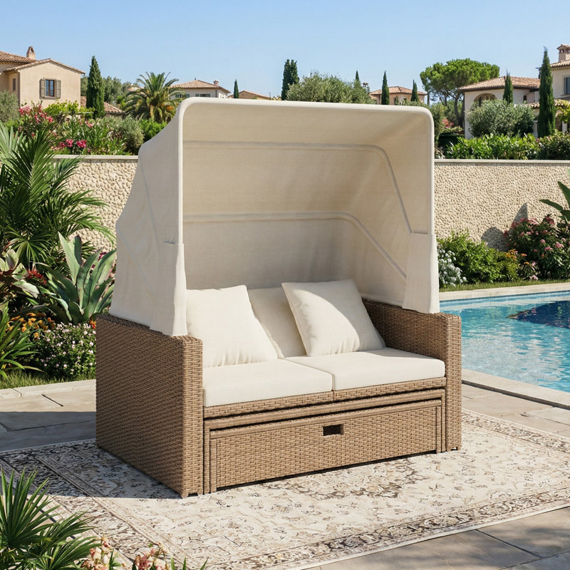 136cm Wide Straight Steel Patio Daybed