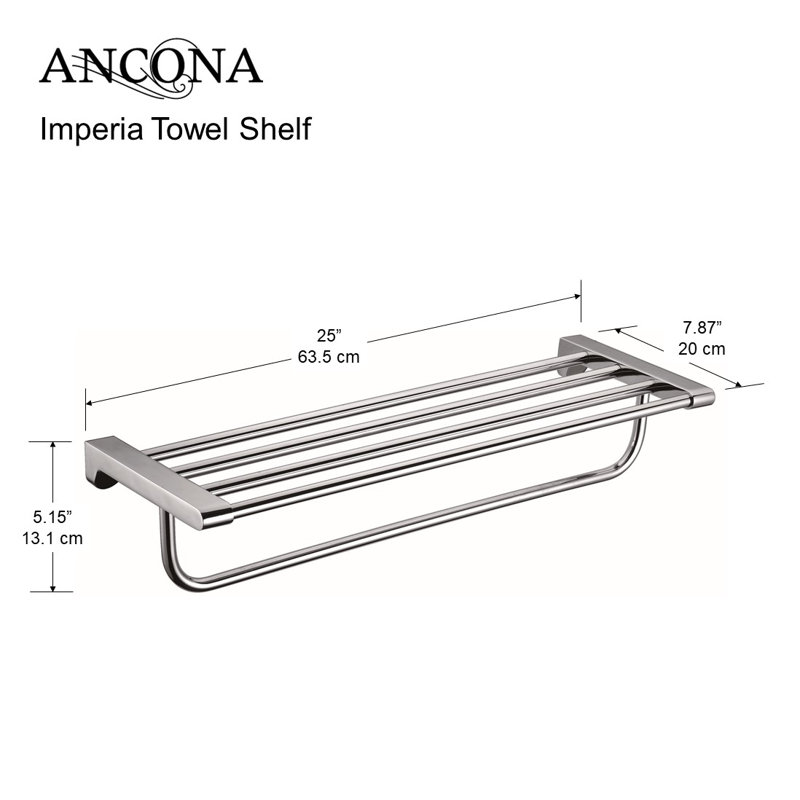 Imperia Metal Floating Shelf with Towel Bar