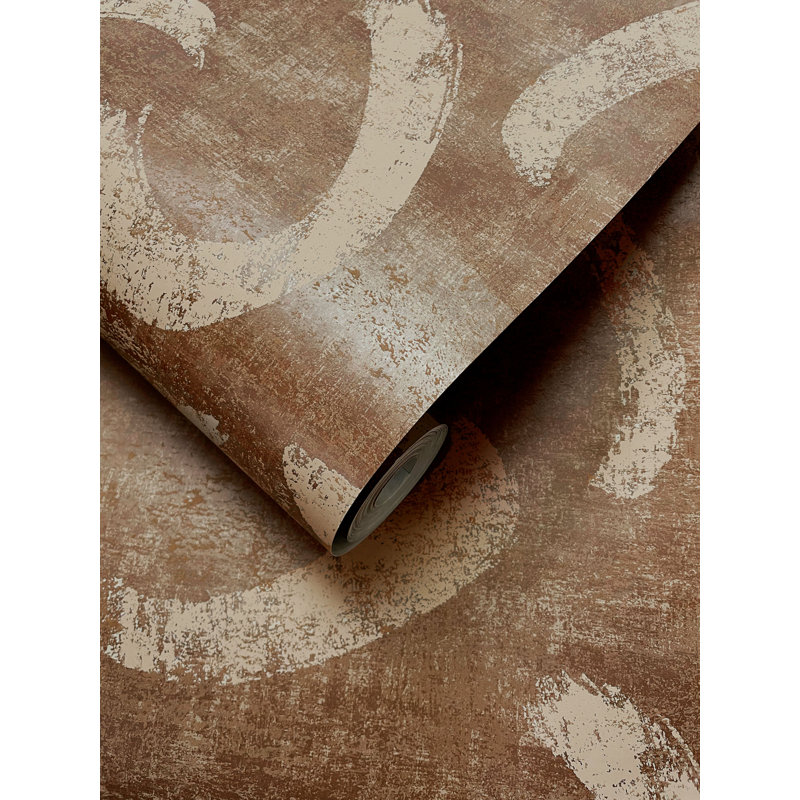 Papier peint texturé rouille non tissé Pi., Brun