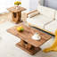 Minimalist Square & Rectangular Coffee Table - , Wood, Stable Base Modern Wood Pair Rectangular, Functional Elegant