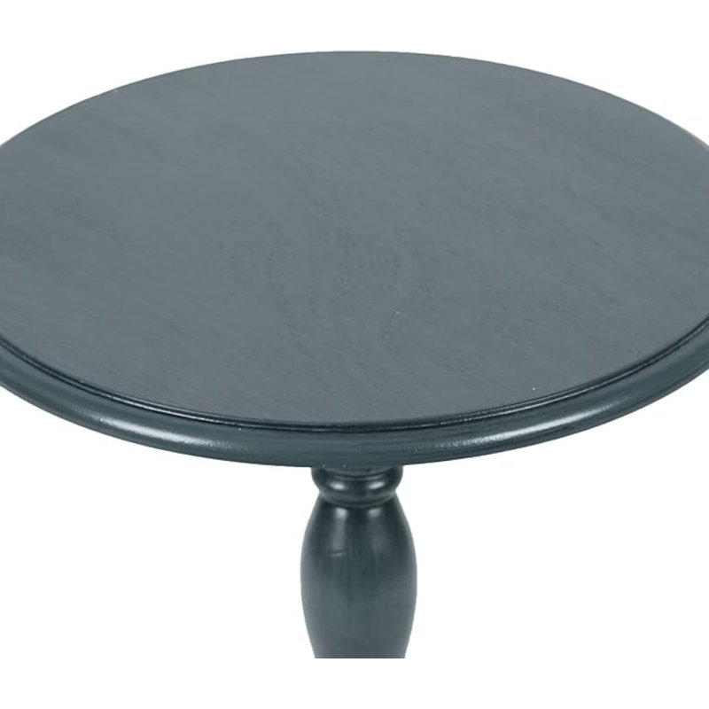 24" Round Pedestal Accent Side Table, Navy
