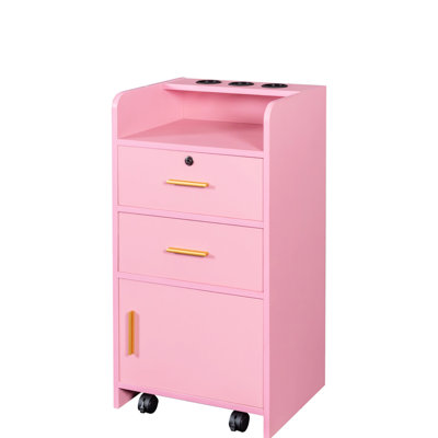 Rangement pour salon moderne - 2 tiroirs et 1 armoire en rose charmant pour l'équipement