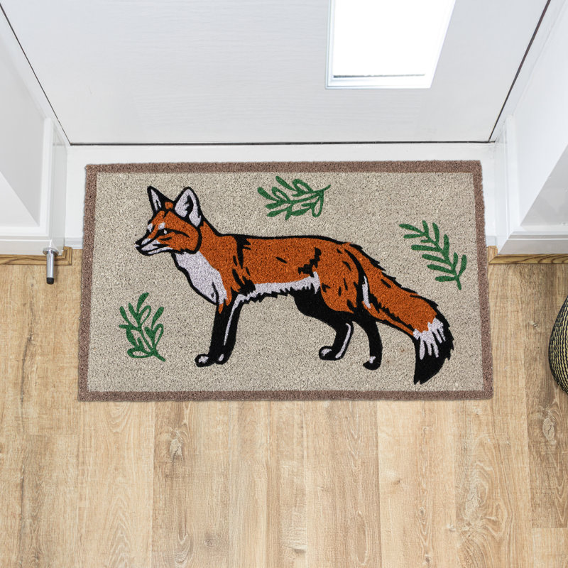 Latex Backed Eco-Friendly Coir Doormat Fox - 45x75cm approx.