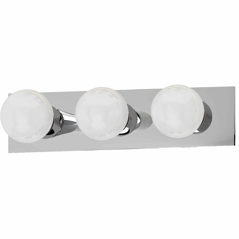 3-Light Indoor 18"W Chrome Wall Mount Vanity Light Bath Bar, Chrome