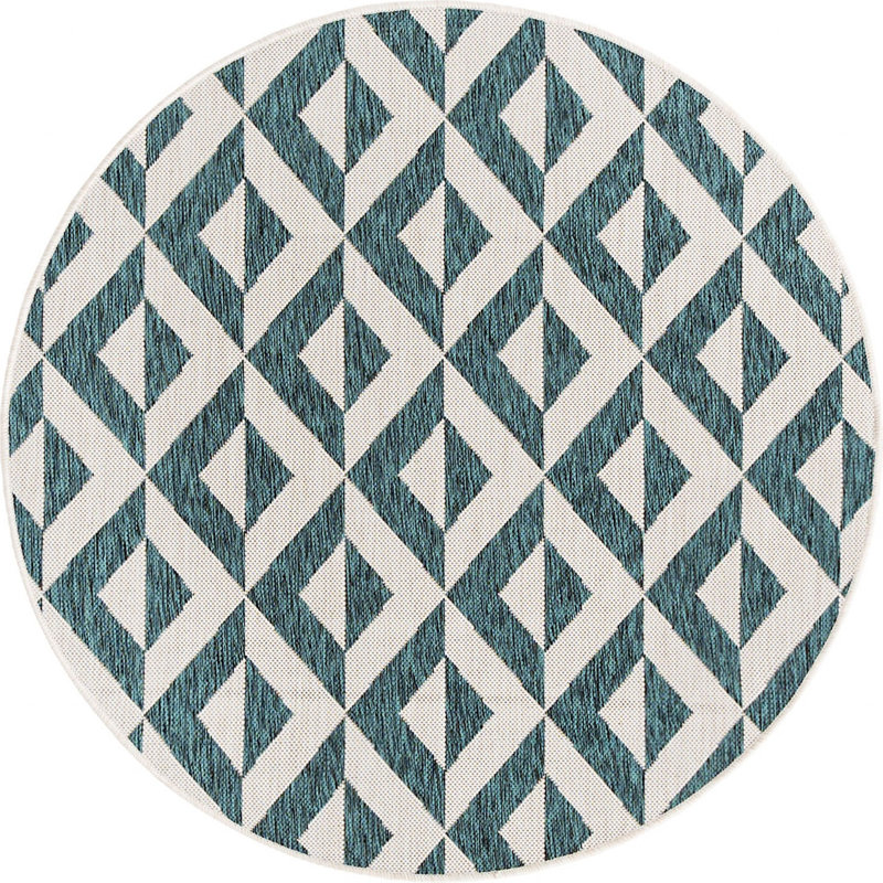 Outdoor Destiny Area Rug Sage Color, Round 4'