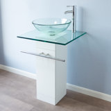 Hadalyn 23'' Single Bathroom Vanity with Tempered Glass Top