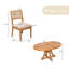 Ensemble de table de salle à manger extensible 5 pièces avec 4 chaises rembourrées French Country-1225040415