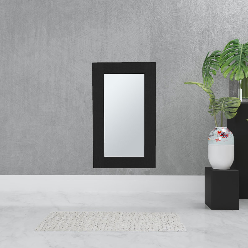 Meuble-lavabo flottant en bois noir 15 po