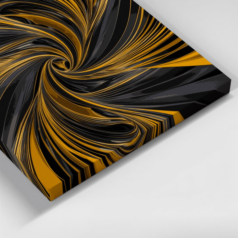 Op Art Black Canvas Wall Art, 20" H x 30" W