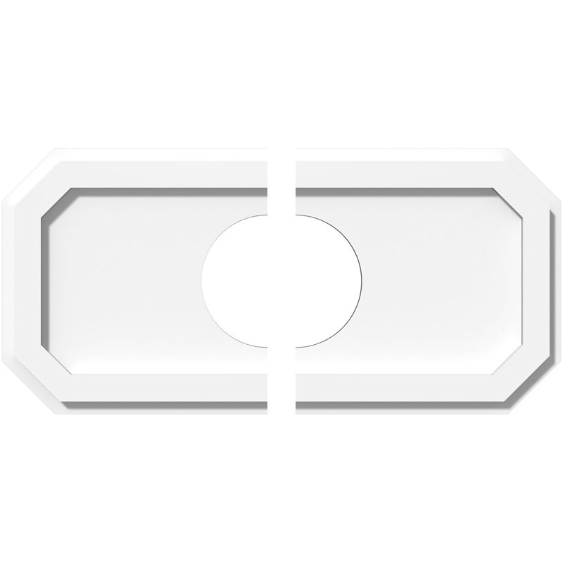 26"W x 13"H x 5"ID x 9"C x 1"P Emerald Architectural Grade PVC Contemporary Ceiling Medallion, Two Piece