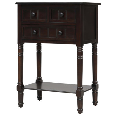 Narrow Console Table with Three Drawers and Bottom Shelf, Perfect for Small Living Rooms and Easy to Assemble