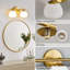 Applique murale moderne pour salle de bain avec miroir et abat-jour en verre laiteux-231590616