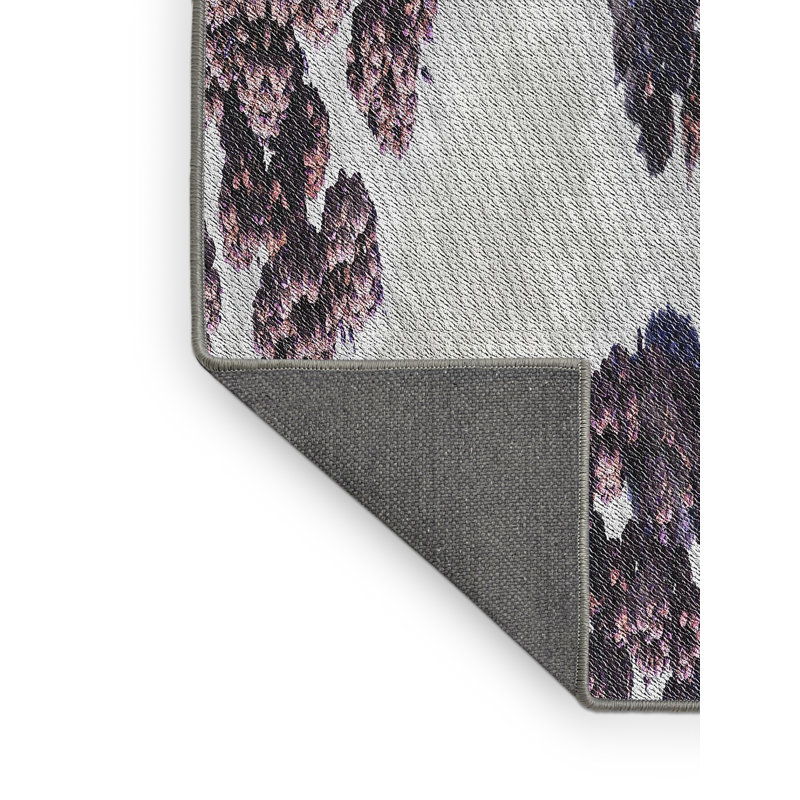 Tapis violet/gris tissé à la machine, Rectangle 7 pi x 10 pi