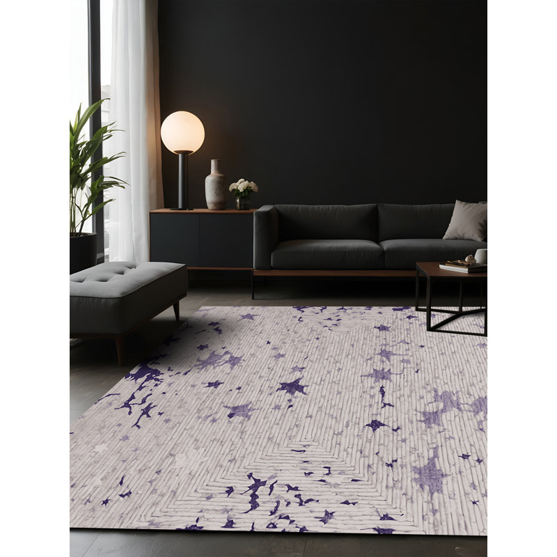 Tapis gris soyeux et moelleux, Carré 8 pi