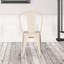 Chaise d'appoint empilable à dossier en lattes de métal-70107127