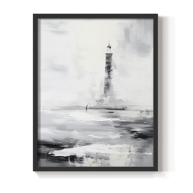 NAUTICAL Series Dxxxxi, reproduction encadrée - bois massif, H 11 po x l 9 po, Noir, noir, noir, noir