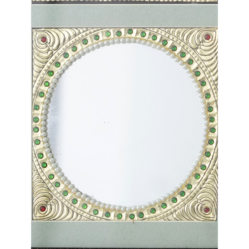 Exquisite Peacock And Mirror With Stone Work | Traditional Colour With 24K Gold | Tanjore With Frame
