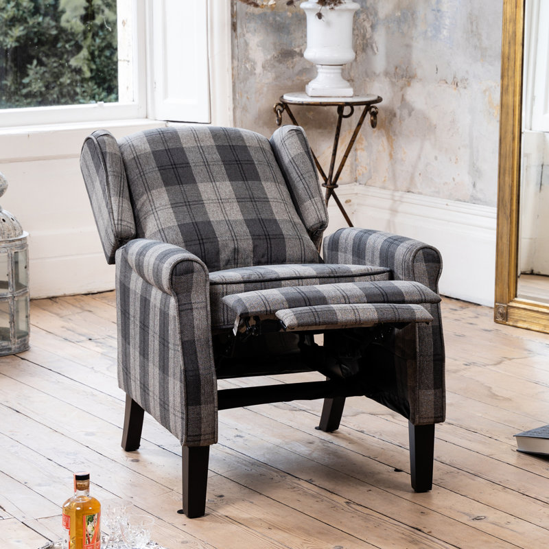 Agora 70cm Wide Wing Chair Recliner, Grey
