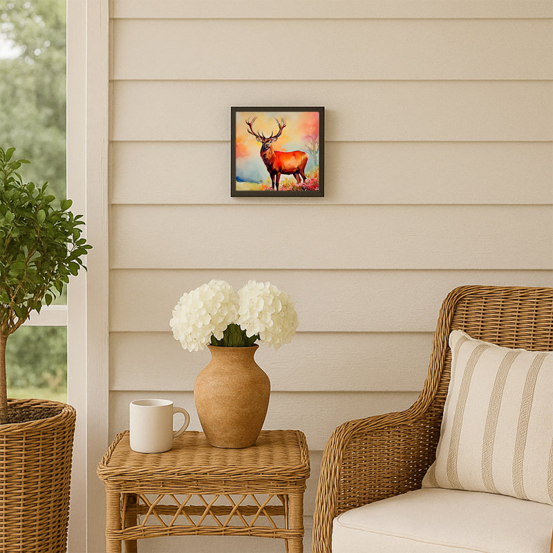 Deer Stag Framed Metal Print