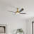 Kamps 56" Indoor/Outdoor Ceiling Fan with LED Light Kit, 6CCT Dimmable LED, Ceiling Fan with Light and Remote - Champagne Bronze with Dark Walnut-1844696651-1844696648