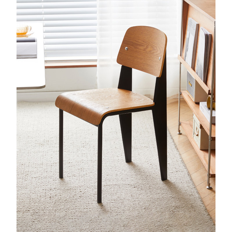 Creamy Small Household Backrest Stool, Brown/Black