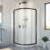 38'' W x 38'' D x 78'' H Semi-Frameless Round Shower Enclosure
