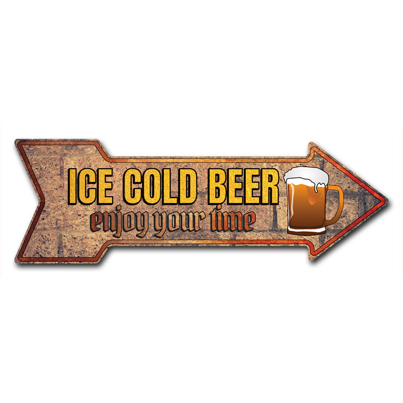 Decal-999808_Icône de bière glacée décorative amusante 24 po de large, H 8 po x l 24 po x P 1 po