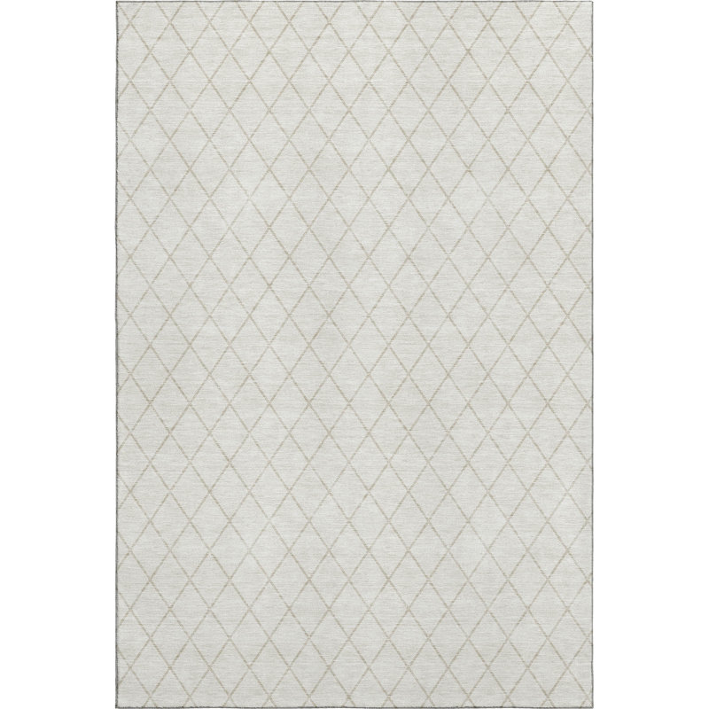 Premium Machine Washable Prisco Ivory Rug, Rectangle 8' x 10'