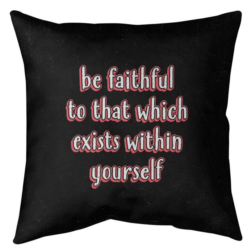 Coussin de sol be loyal to yourself, H 36 po x l 36 po, Rouge