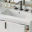 Meuble-lavabo de 30 pouces avec lavabo en céramique, conception cannelée et tiroirs à fermeture en douceur-26248941