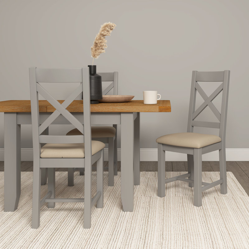 Windsor Extendable Oak Top Dining Table, Grey