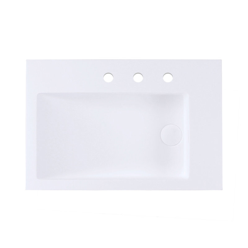 La Scala 23.62'' L Bathroom Sink, Gloss White, 8" Centers