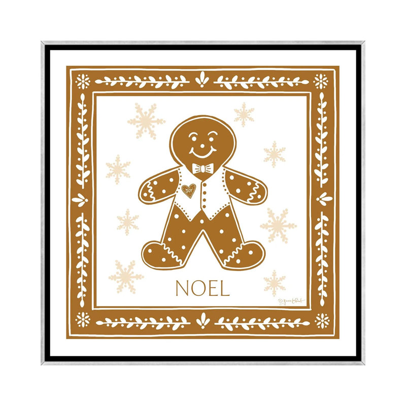 «Gingerbread Man», reproduction d'art sur toile encadrée, H 26 po x l 26 po, Argent argent