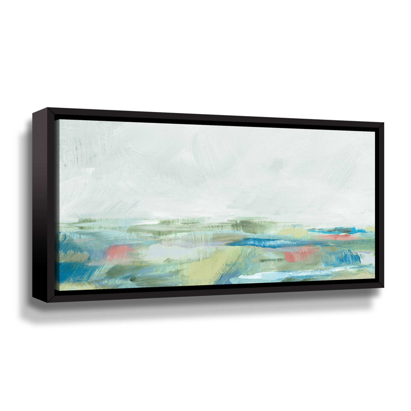 Blue Horizon I Crop " Blue Horizon I Crop " Painting Print, Floater Frame, 12" W x 6" H