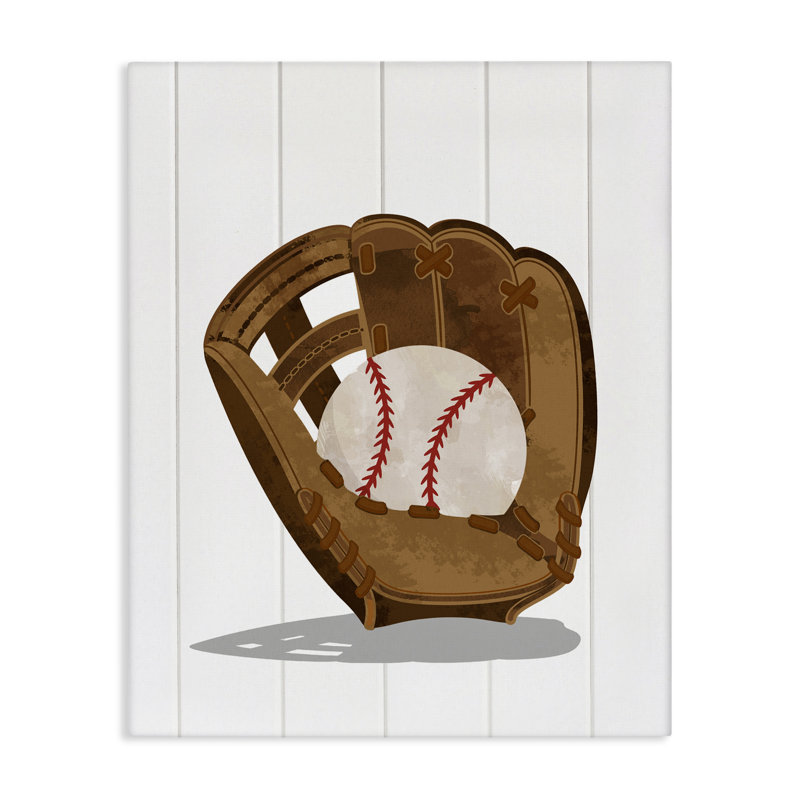 Baseball sportif avec toile gantée, design par Christine Simpson Art, H 20 po x l 16 po