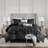 7 Piece Tufted Comforter Set Black