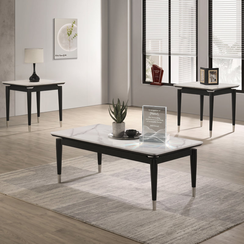 Table de bout en bois d'hévéa fritté l 23,6 po x P 23,6 po x H 23,9 po Mobilya