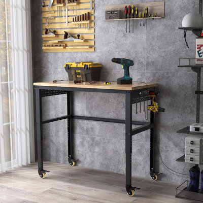 Height Adjustable Solid Wood Desk
