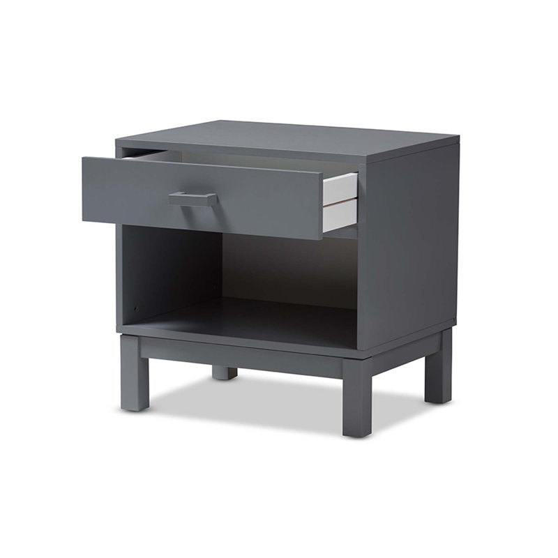 Table de chevet 1 tiroir Caden Delilah, Gris