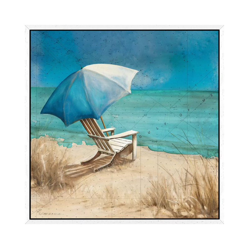 Retreat To The Beach I by Carol Robinson - Print on Canvas, White Framed, 93.98 cm H x 93.98 cm W