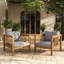 Solid Wood 2 - Person Patio Conversation Set with Cushions