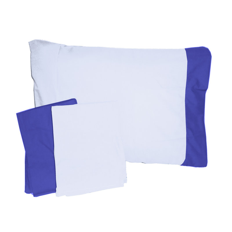 Ensemble de draps pour lit de bébé 3 pièces Mckoy, Bleu pâle / Marine