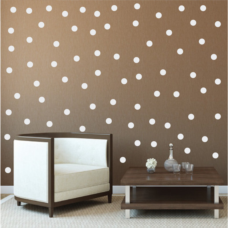Adhésif décoratif à pois, H 48 po x l 78 po x P 0,01 po, Blanc