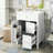 Bathroom Vanity with Ceramic Sink, two Drawers and Storage Racks on the Door-1754678309